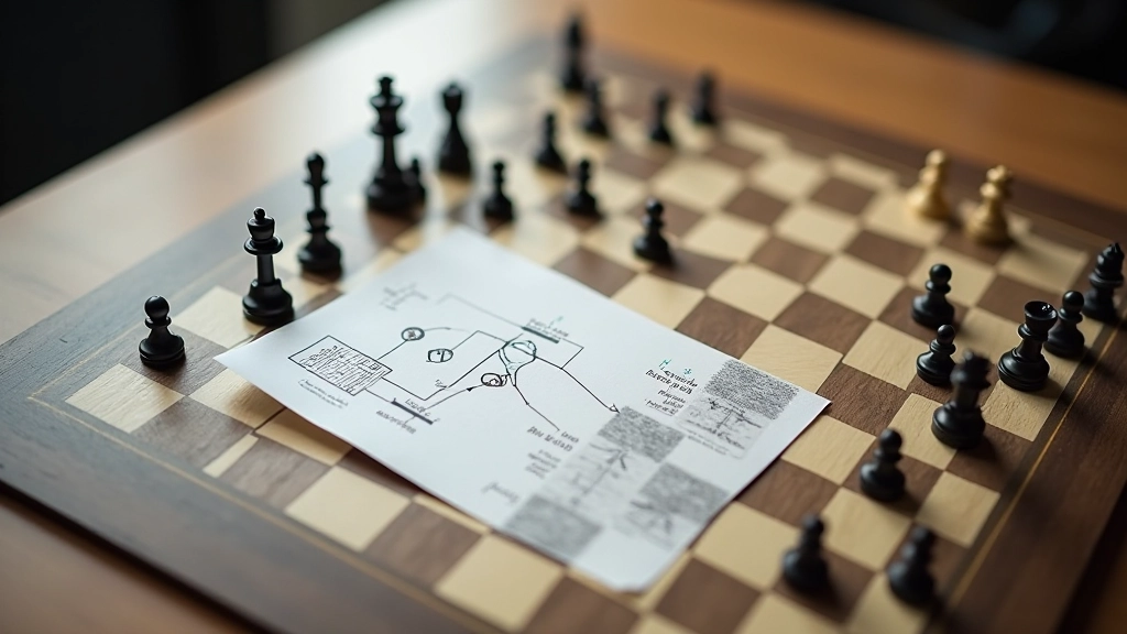 Oyun ve karar verme stratejisini gösteren strateji tahtası